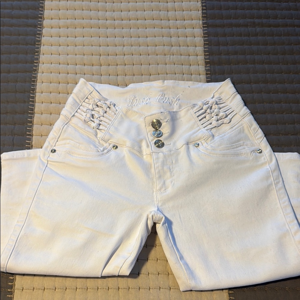 White Women's Capri Tush Push Capri